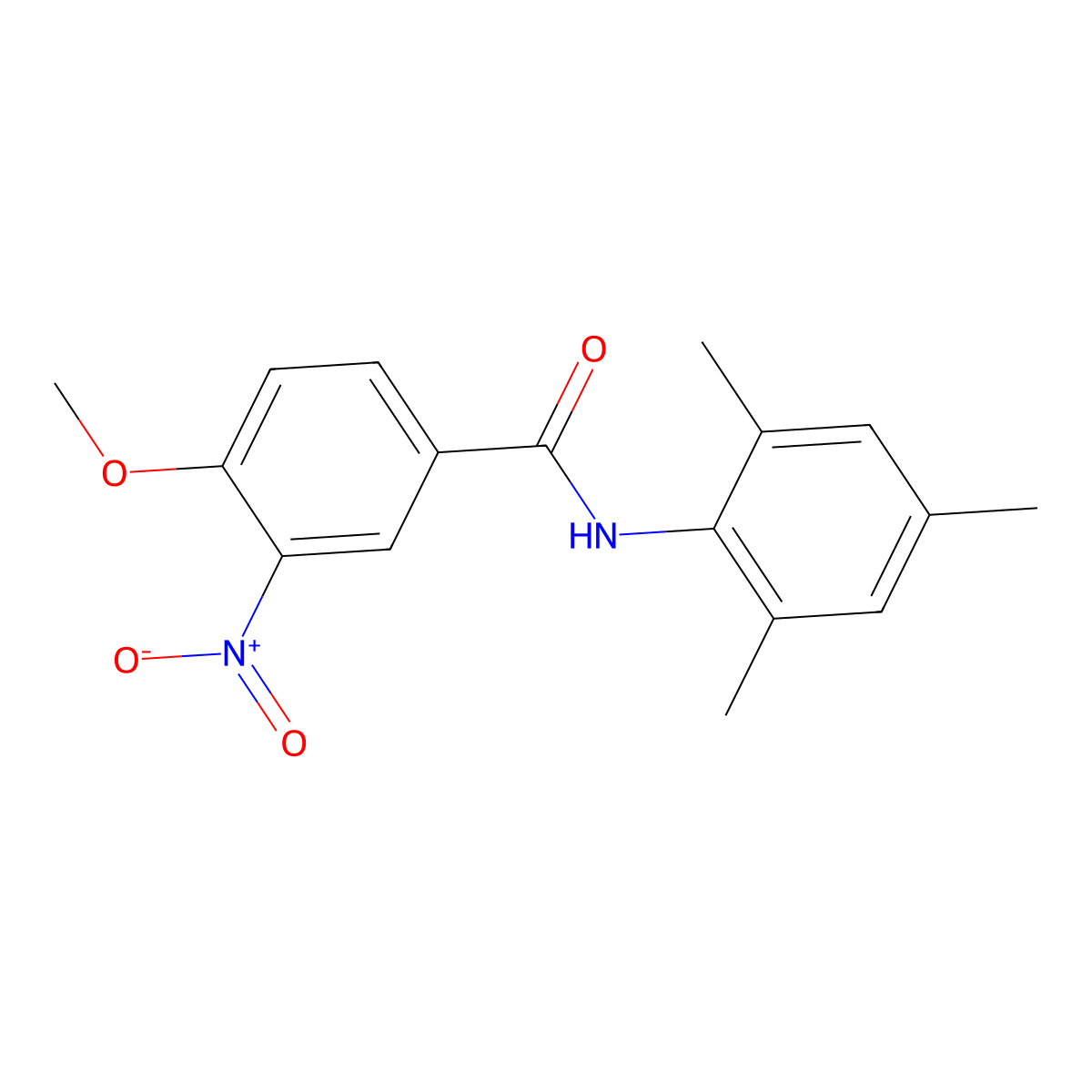 4-methoxy-3-nitro-N-(2,4,6-trimethylphenyl)benzamide molecular structure, CAS 349085-83-2
