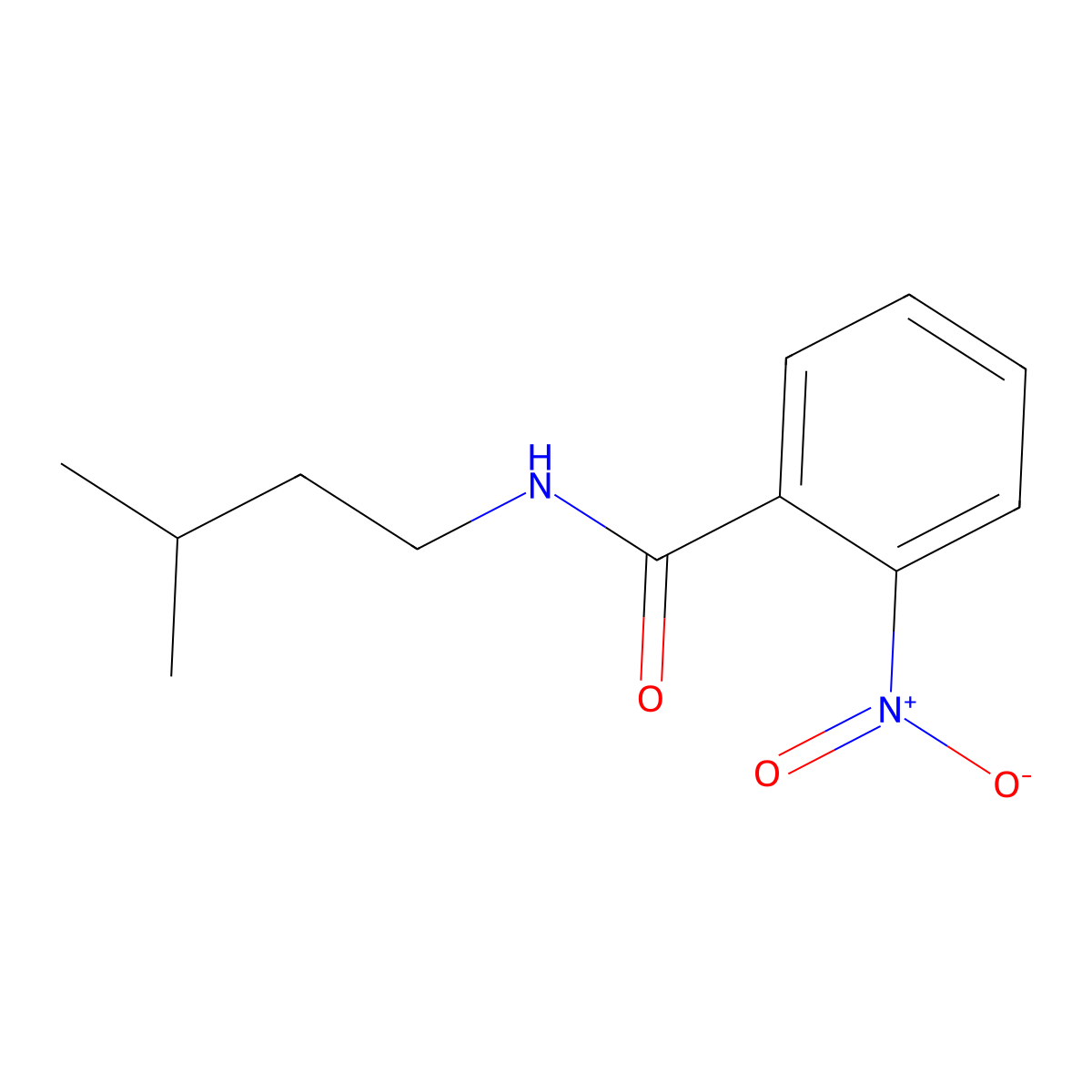 N-(3-methylbutyl)-2-nitrobenzamide molecular structure, CAS 349085-92-3