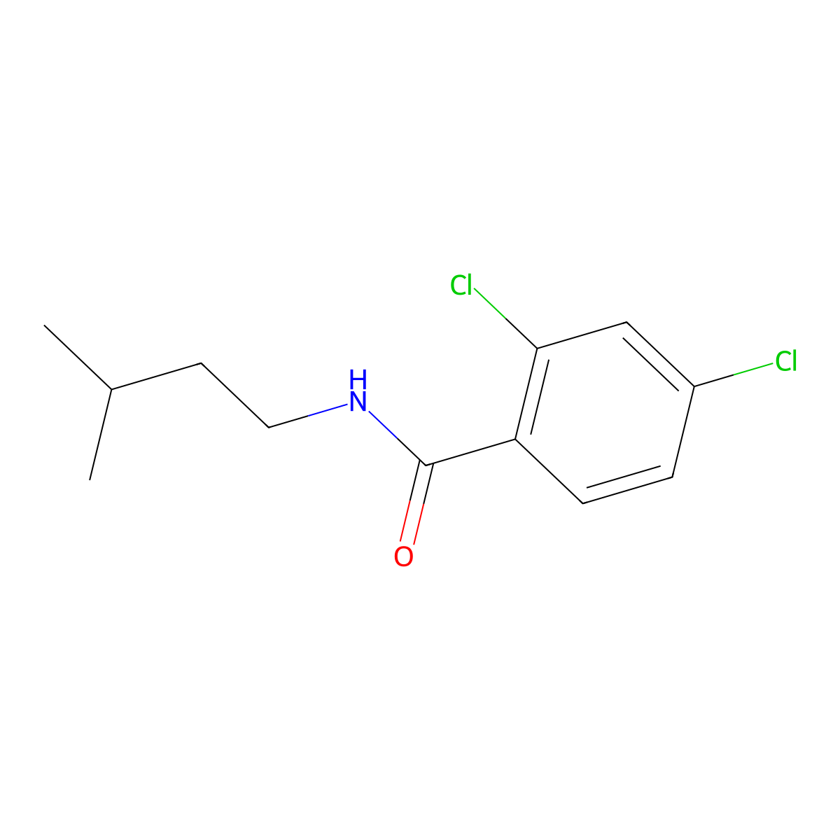 2,4-dichloro-N-(3-methylbutyl)benzamide molecular structure, CAS 349085-93-4
