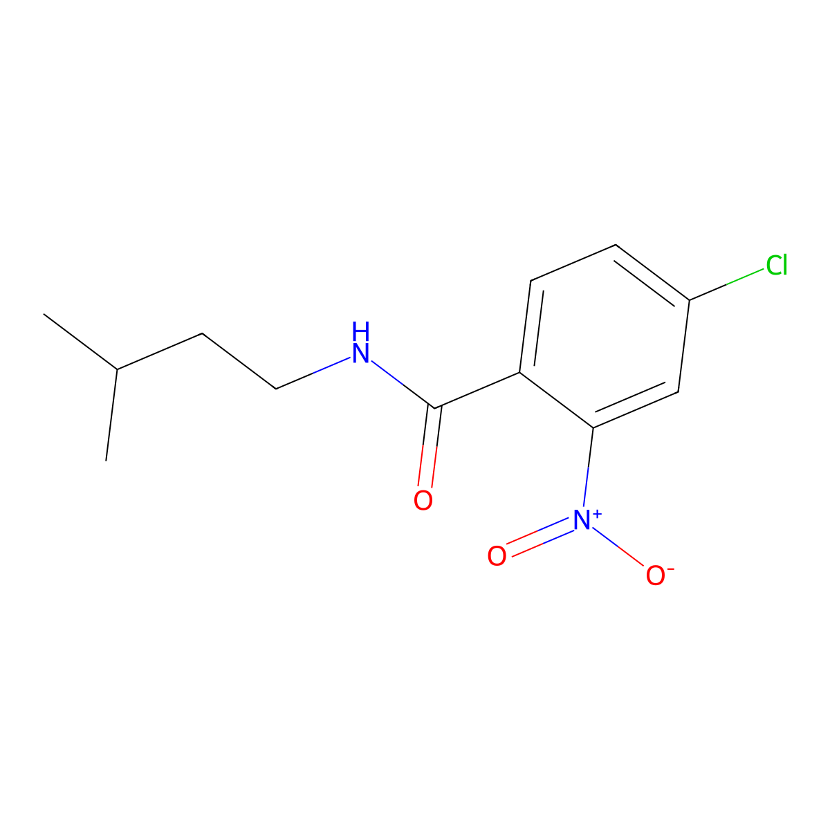 4-chloro-N-(3-methylbutyl)-2-nitrobenzamide molecular structure, CAS 349086-05-1
