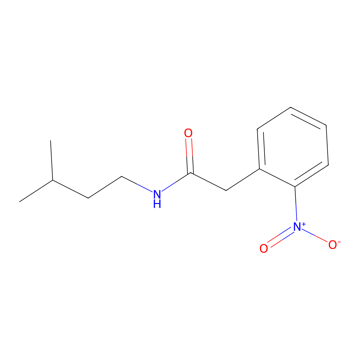 N-(3-methylbutyl)-2-(2-nitrophenyl)acetamide molecular structure, CAS 349086-09-5