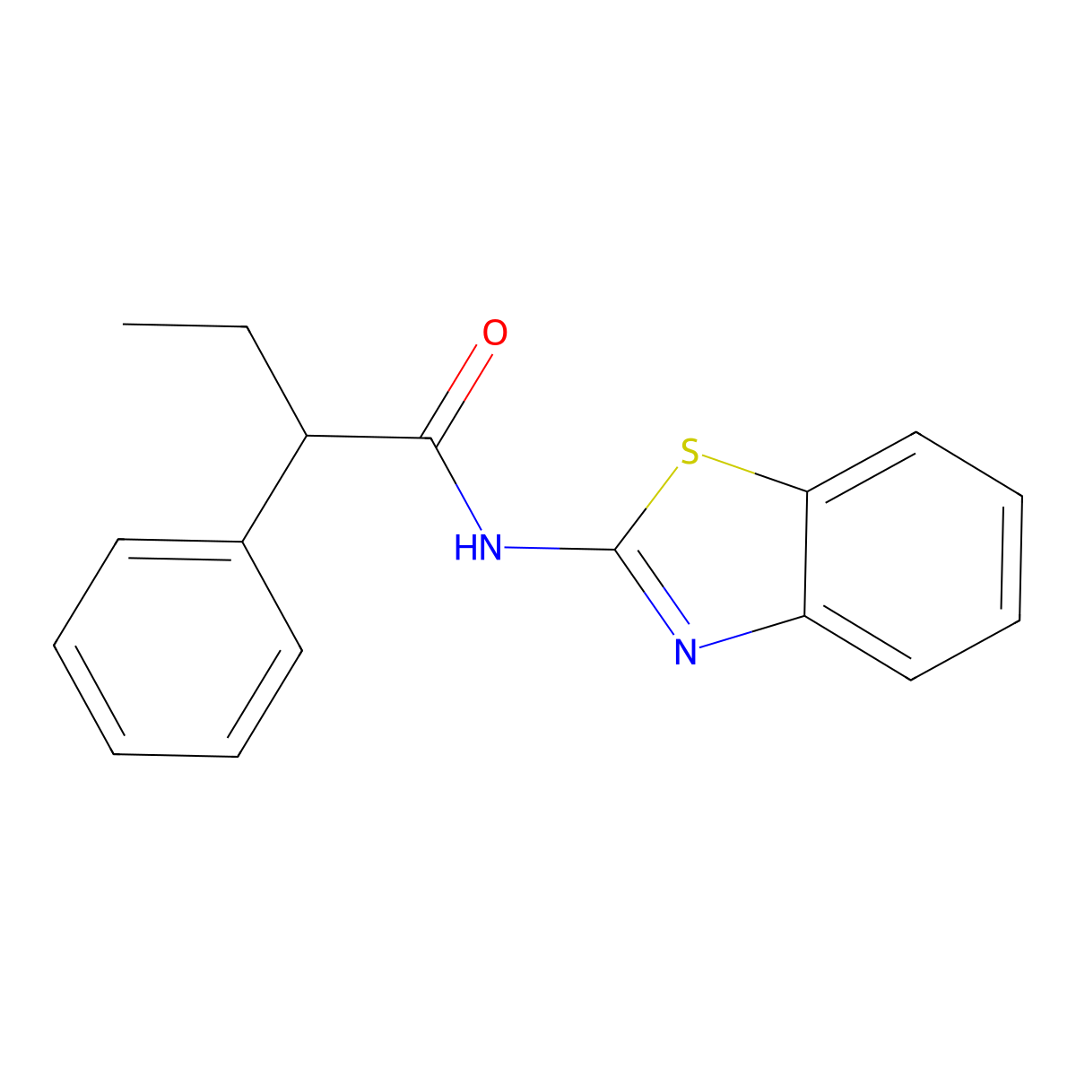 N-(1,3-benzothiazol-2-yl)-2-phenylbutanamide molecular structure, CAS 349086-11-9