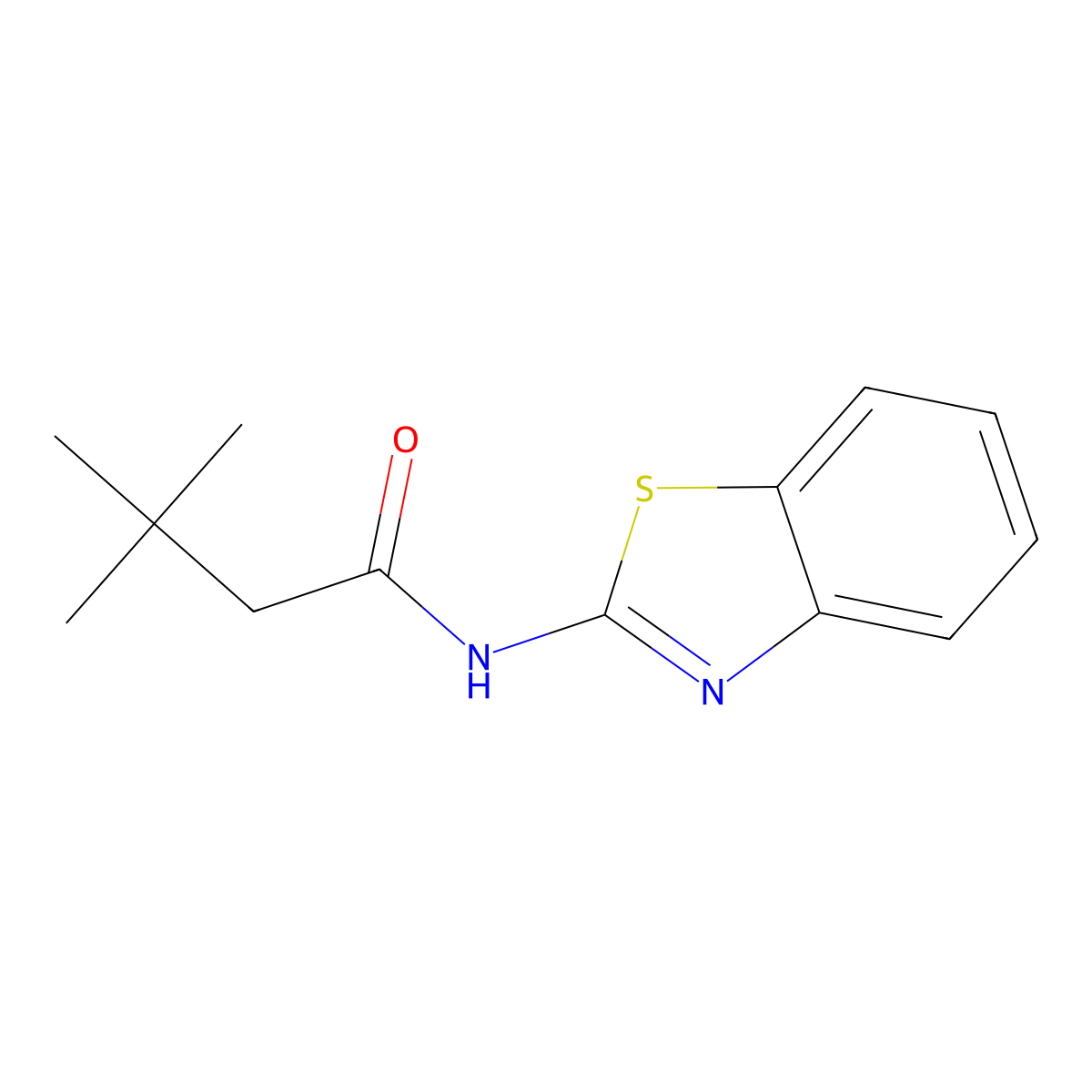 N-(1,3-benzothiazol-2-yl)-3,3-dimethylbutanamide molecular structure, CAS 349086-12-0