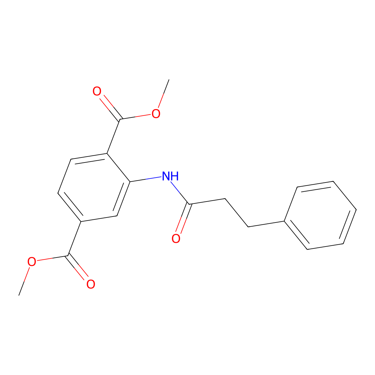 Dimethyl 2-[(3-phenylpropanoyl)amino]terephthalate molecular structure, CAS 349086-14-2