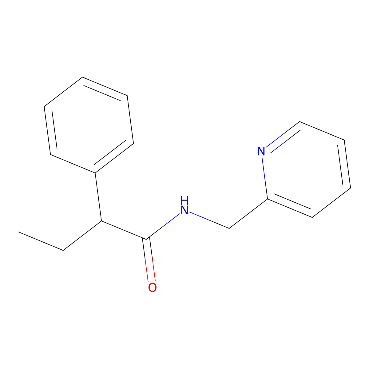 2-phenyl-N-(pyridin-2-ylmethyl)butanamide molecular structure, CAS 349086-24-4