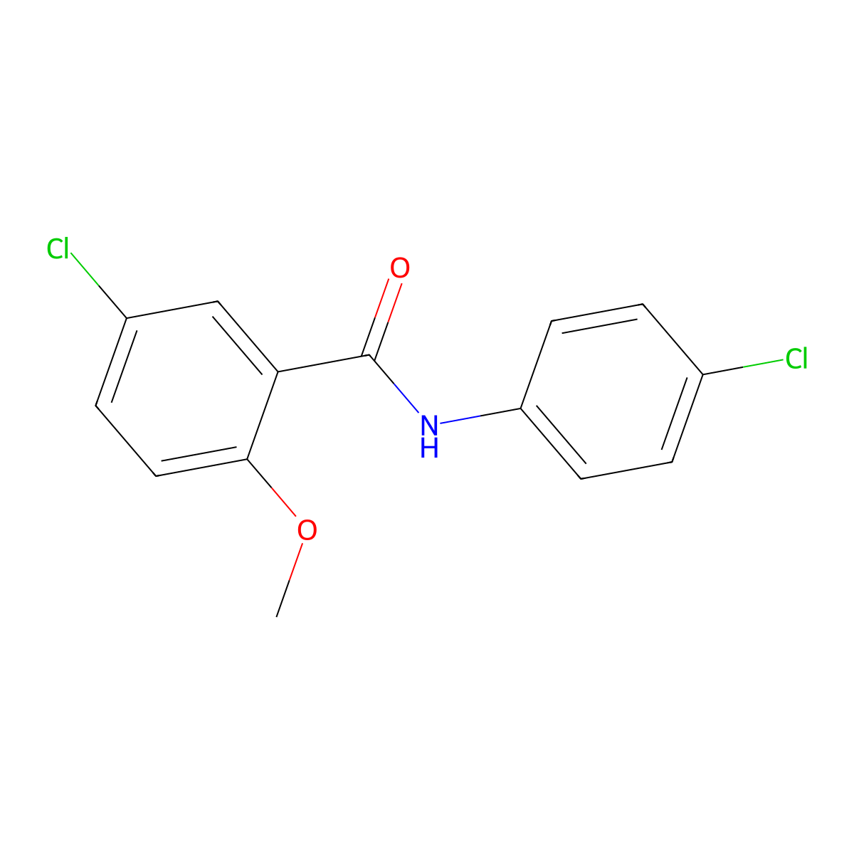 5-chloro-N-(4-chlorophenyl)-2-methoxybenzamide molecular structure, CAS 349086-32-4
