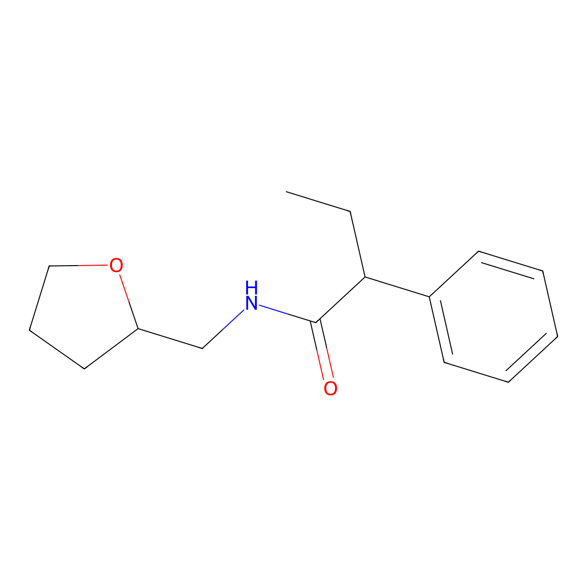 N-(oxolan-2-ylmethyl)-2-phenylbutanamide molecular structure, CAS 349086-33-5