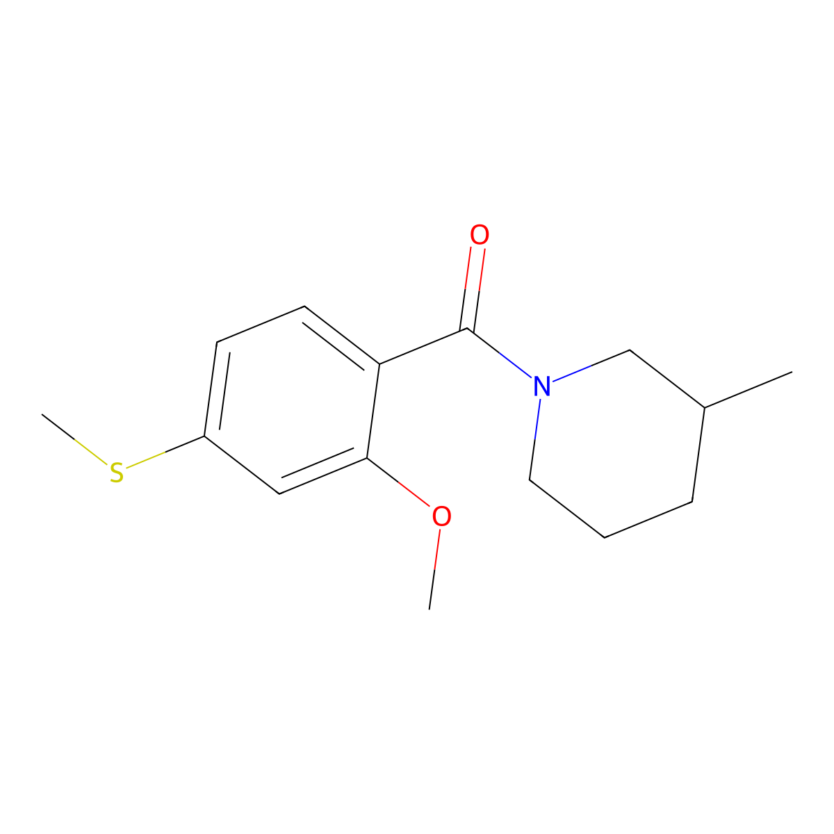 [2-Methoxy-4-(methylsulfanyl)phenyl](3-methylpiperidin-1-yl)methanone molecular structure, CAS 349086-80-2