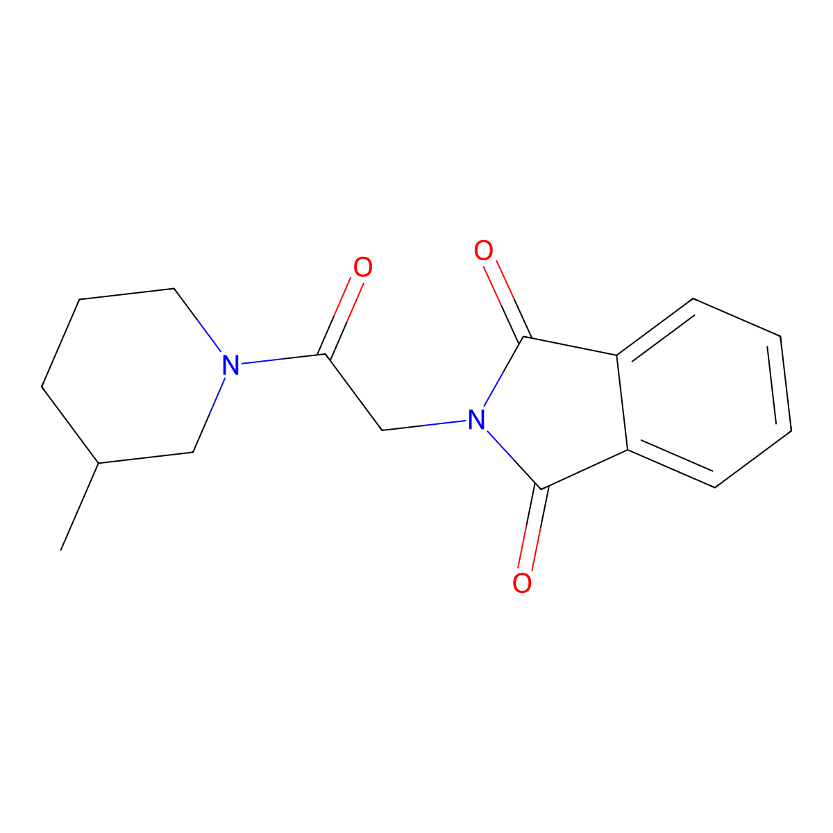2-[2-(3-Methylpiperidin-1-yl)-2-oxoethyl]isoindole-1,3-dione molecular structure, CAS 349086-86-8
