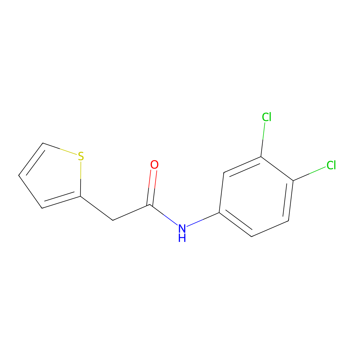 N-(3,4-dichlorophenyl)-2-thiophen-2-ylacetamide molecular structure, CAS 349087-12-3
