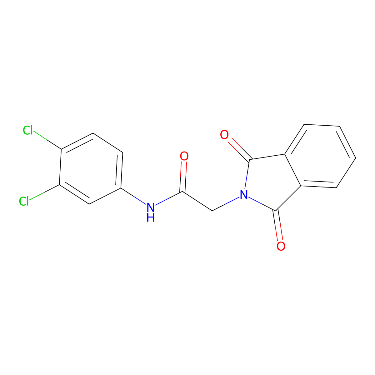 N-(3,4-dichlorophenyl)-2-(1,3-dioxoisoindol-2-yl)acetamide molecular structure, CAS 349087-18-9