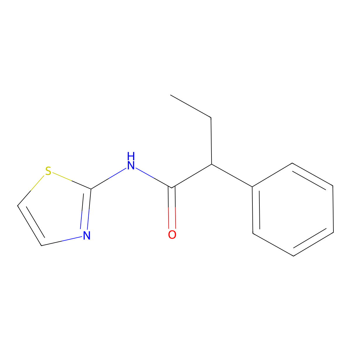 2-phenyl-N-(1,3-thiazol-2-yl)butanamide molecular structure, CAS 349087-23-6