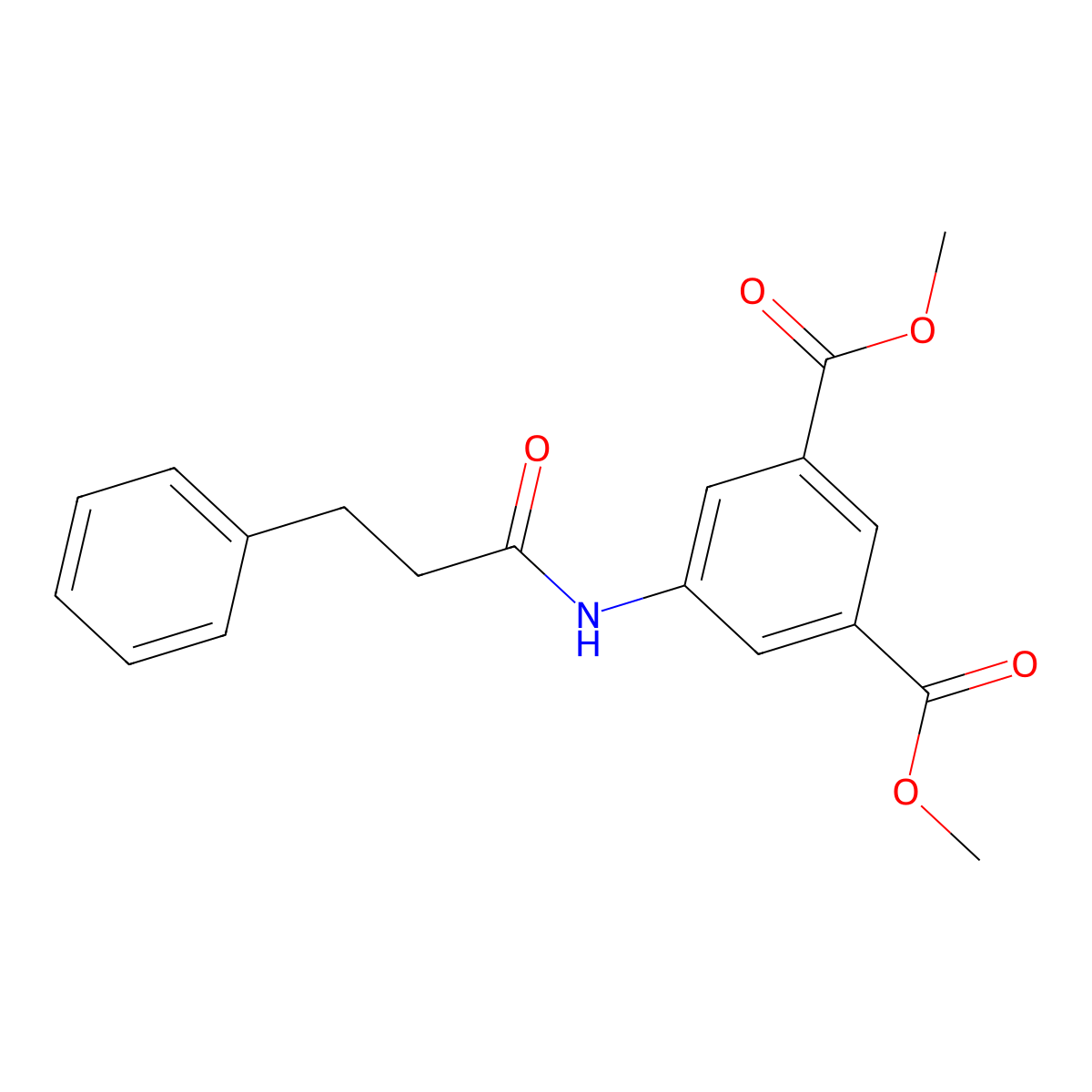 Dimethyl 5-[(3-phenylpropanoyl)amino]isophthalate molecular structure, CAS 349087-48-5