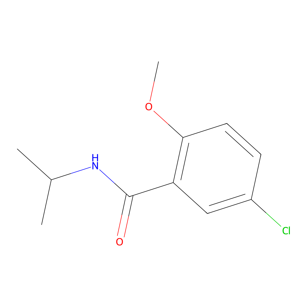5-chloro-N-isopropyl-2-methoxybenzamide molecular structure, CAS 349087-61-2