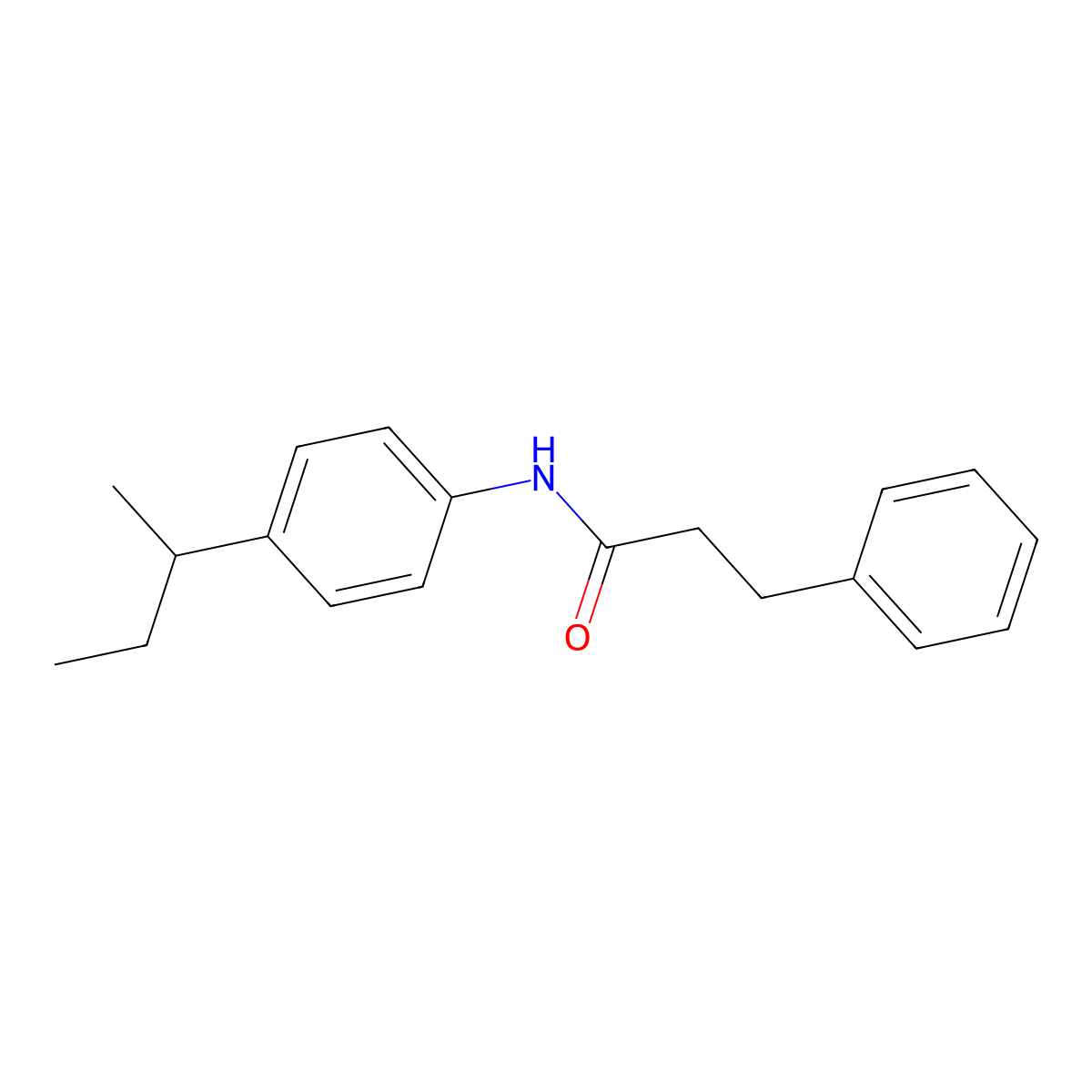N-[4-(butan-2-yl)phenyl]-3-phenylpropanamide molecular structure, CAS 349087-65-6