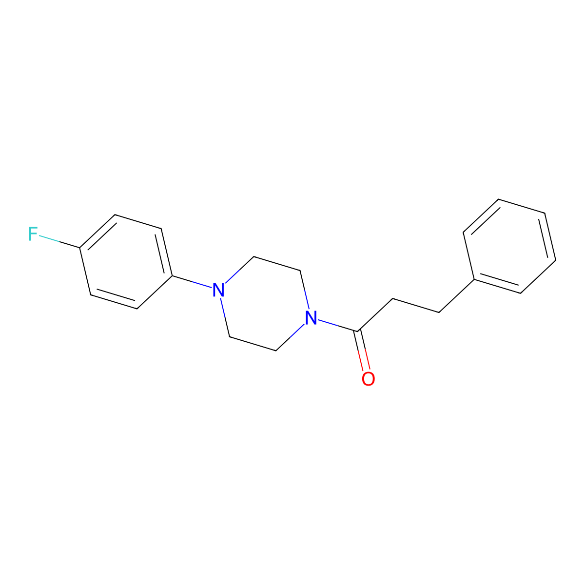 1-[4-(4-Fluorophenyl)piperazin-1-yl]-3-phenylpropan-1-one molecular structure, CAS 349087-81-6