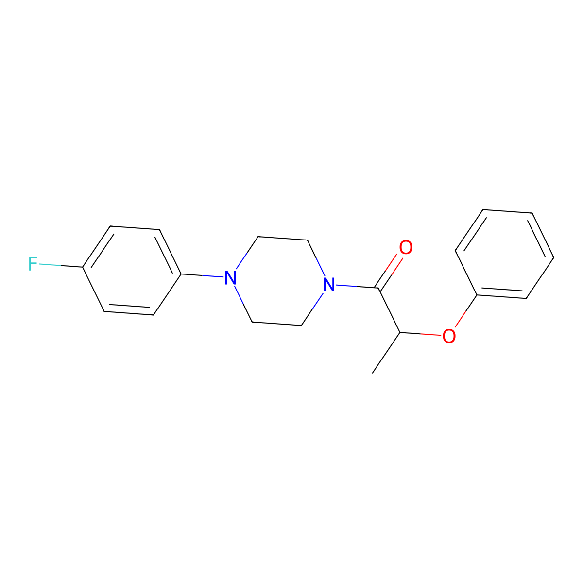 1-[4-(4-Fluorophenyl)piperazin-1-yl]-2-phenoxypropan-1-one molecular structure, CAS 349087-96-3