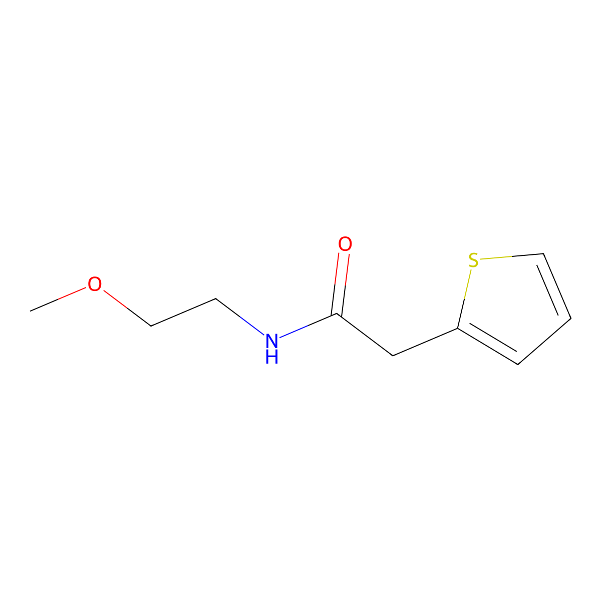 N-(2-methoxyethyl)-2-(thiophen-2-yl)acetamide molecular structure, CAS 349087-99-6
