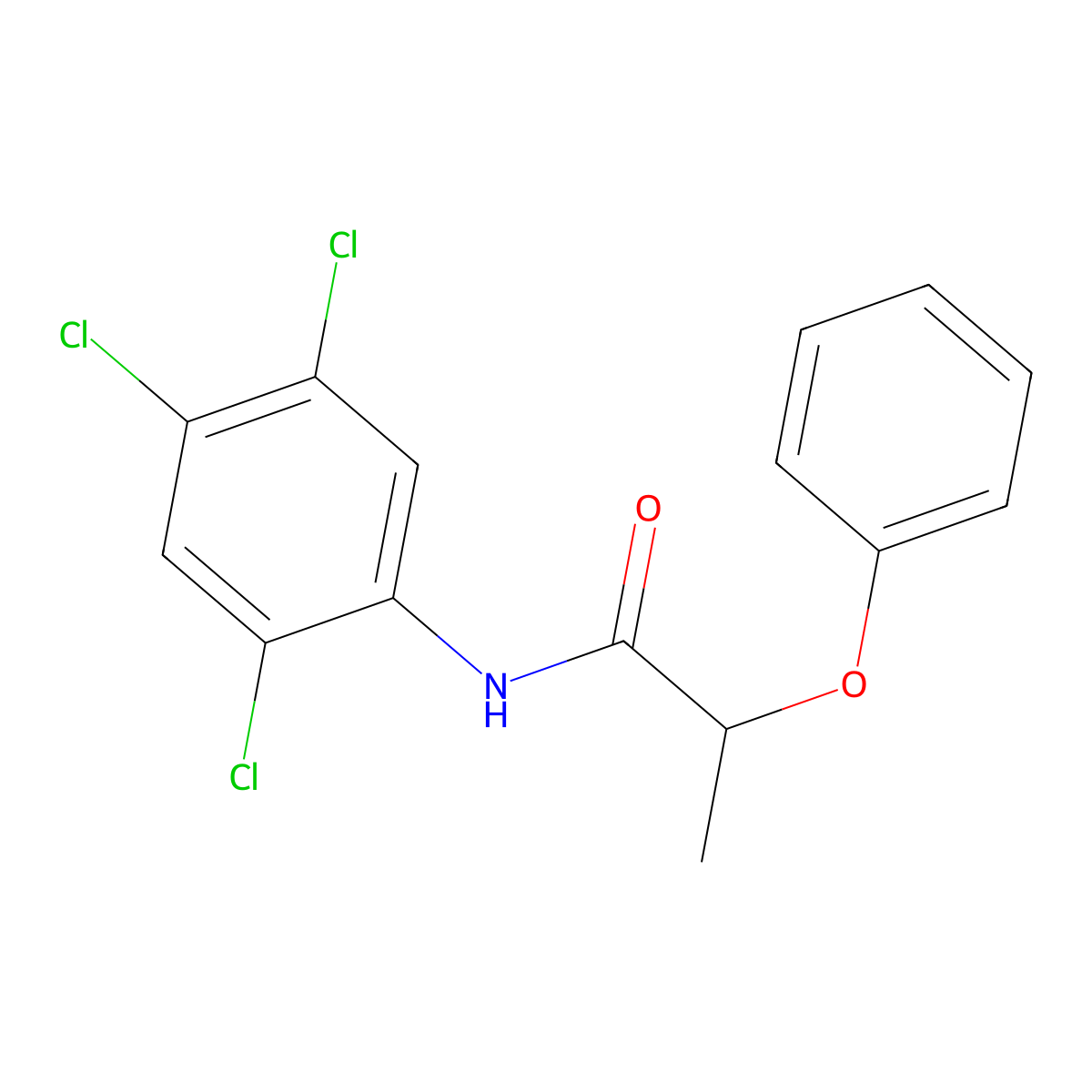 2-phenoxy-N-(2,4,5-trichlorophenyl)propanamide molecular structure, CAS 349088-04-6