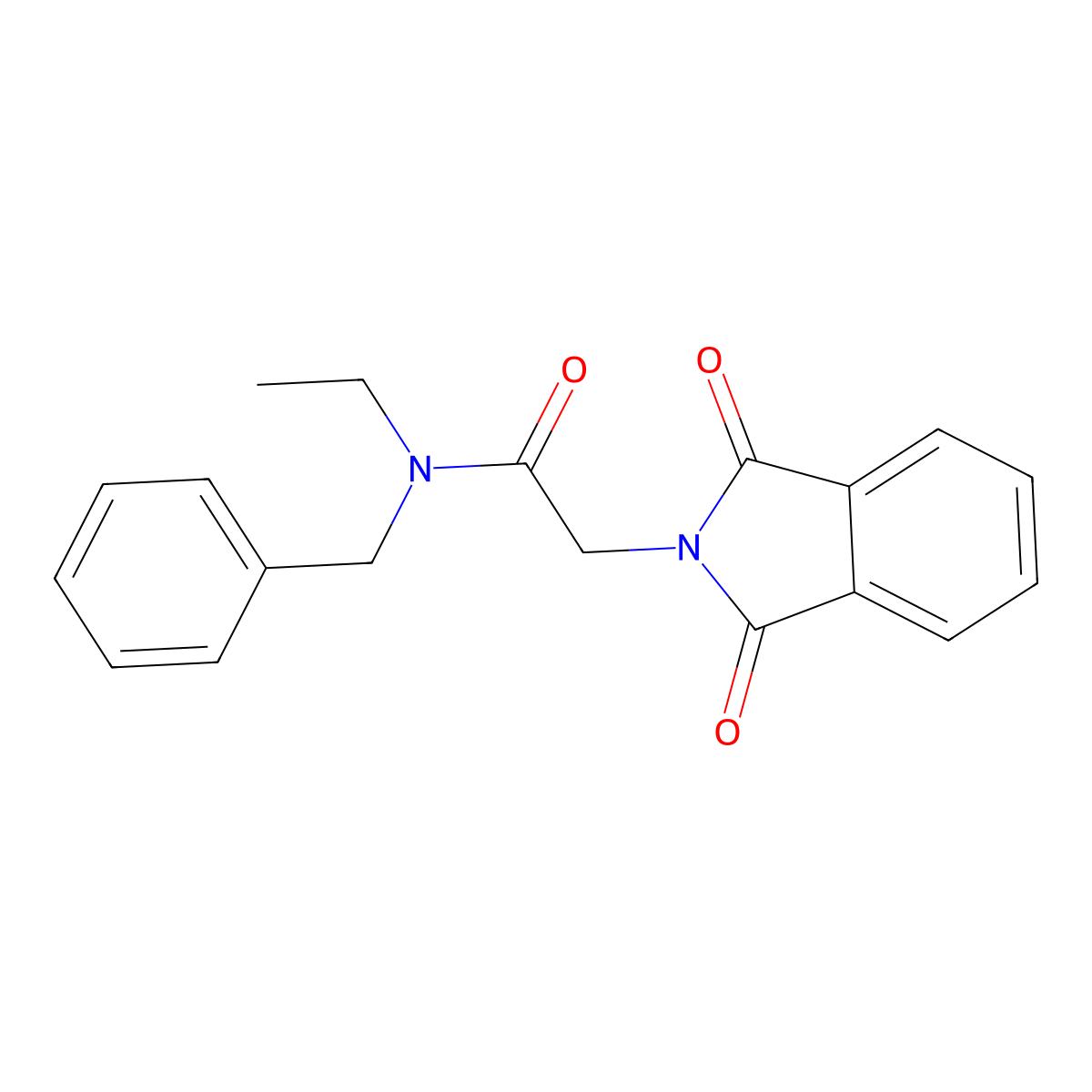 N-benzyl-2-(1,3-dioxo-1,3-dihydro-2H-isoindol-2-yl)-N-ethylacetamide molecular structure, CAS 349088-07-9