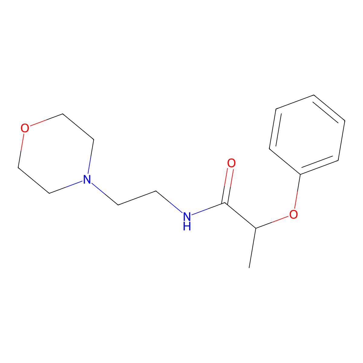 N-(2-morpholin-4-ylethyl)-2-phenoxypropanamide molecular structure, CAS 349088-14-8