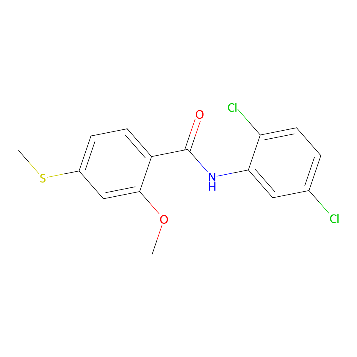 N-(2,5-dichlorophenyl)-2-methoxy-4-(methylsulfanyl)benzamide molecular structure, CAS 349088-17-1