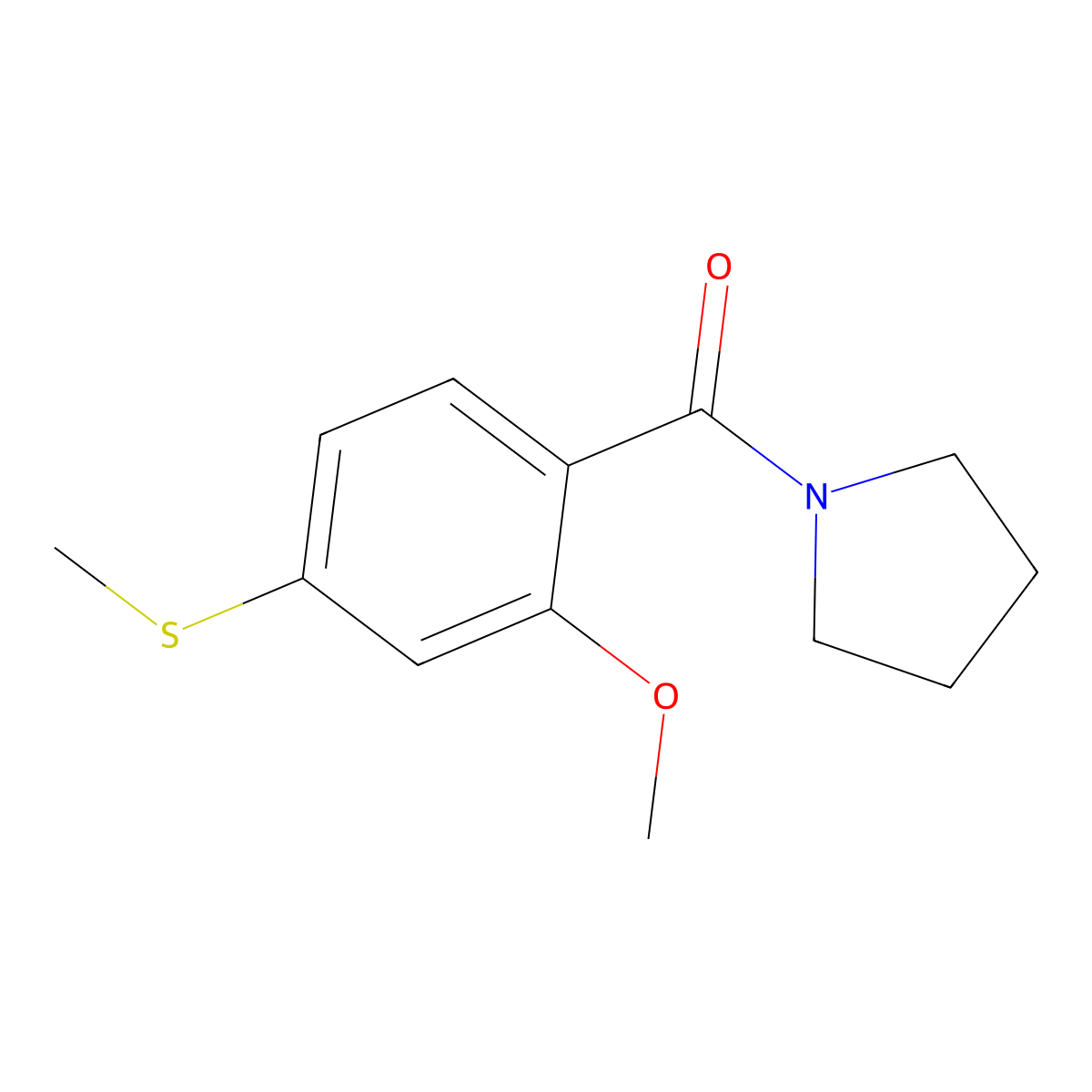 (2-Methoxy-4-methylsulfanylphenyl)-pyrrolidin-1-ylmethanone molecular structure, CAS 349088-19-3
