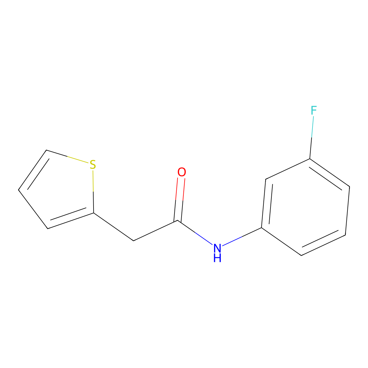 N-(3-fluorophenyl)-2-thiophen-2-ylacetamide molecular structure, CAS 349088-25-1