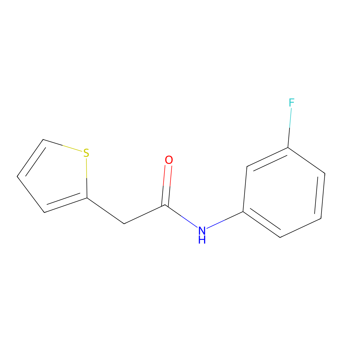N-(3-fluorophenyl)-2-thiophen-2-ylacetamide molecular structure, CAS 349088-25-1