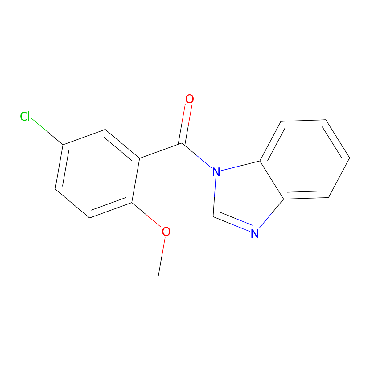 Benzimidazol-1-yl-(5-chloro-2-methoxyphenyl)methanone molecular structure, CAS 349088-28-4