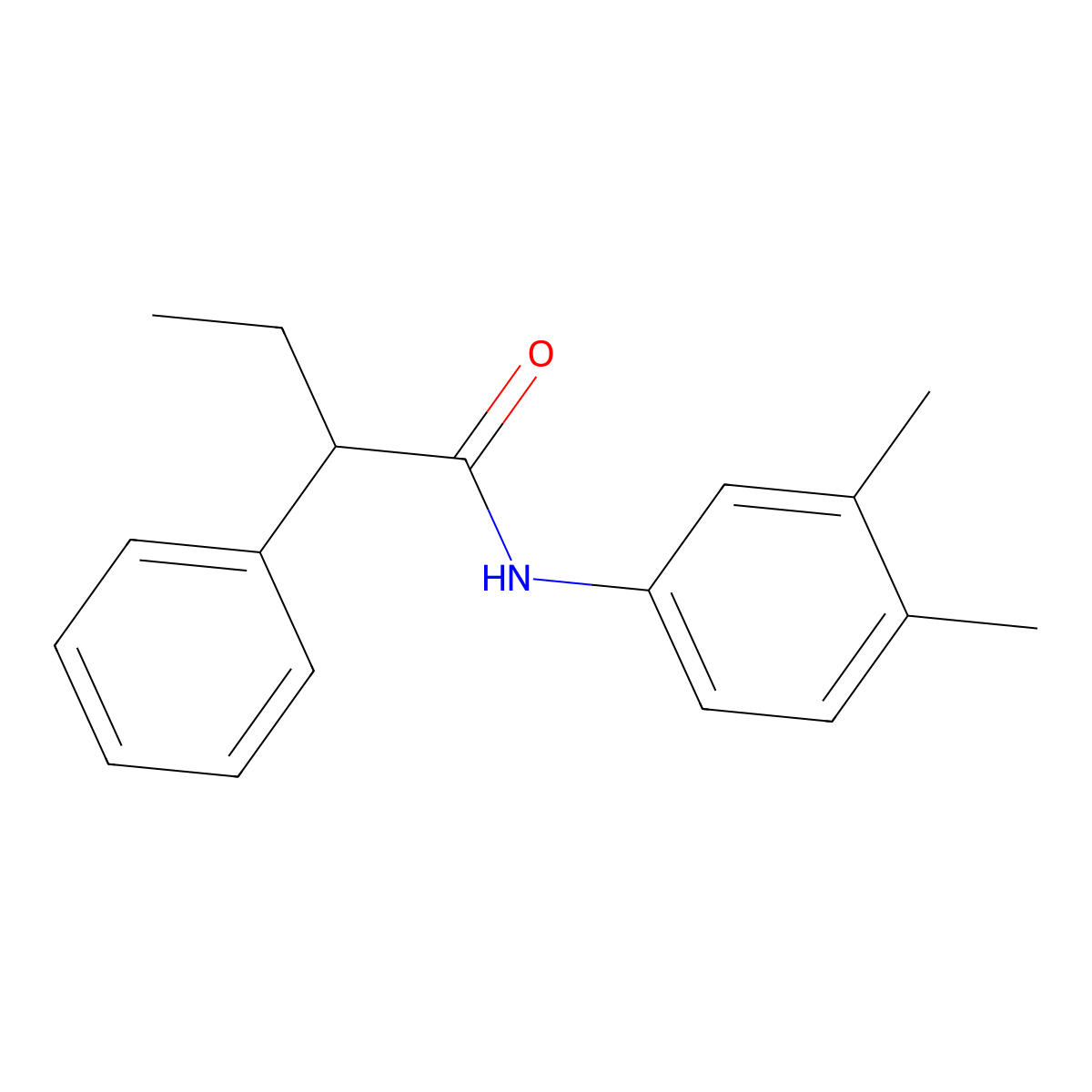 N-(3,4-dimethylphenyl)-2-phenylbutanamide molecular structure, CAS 349088-29-5