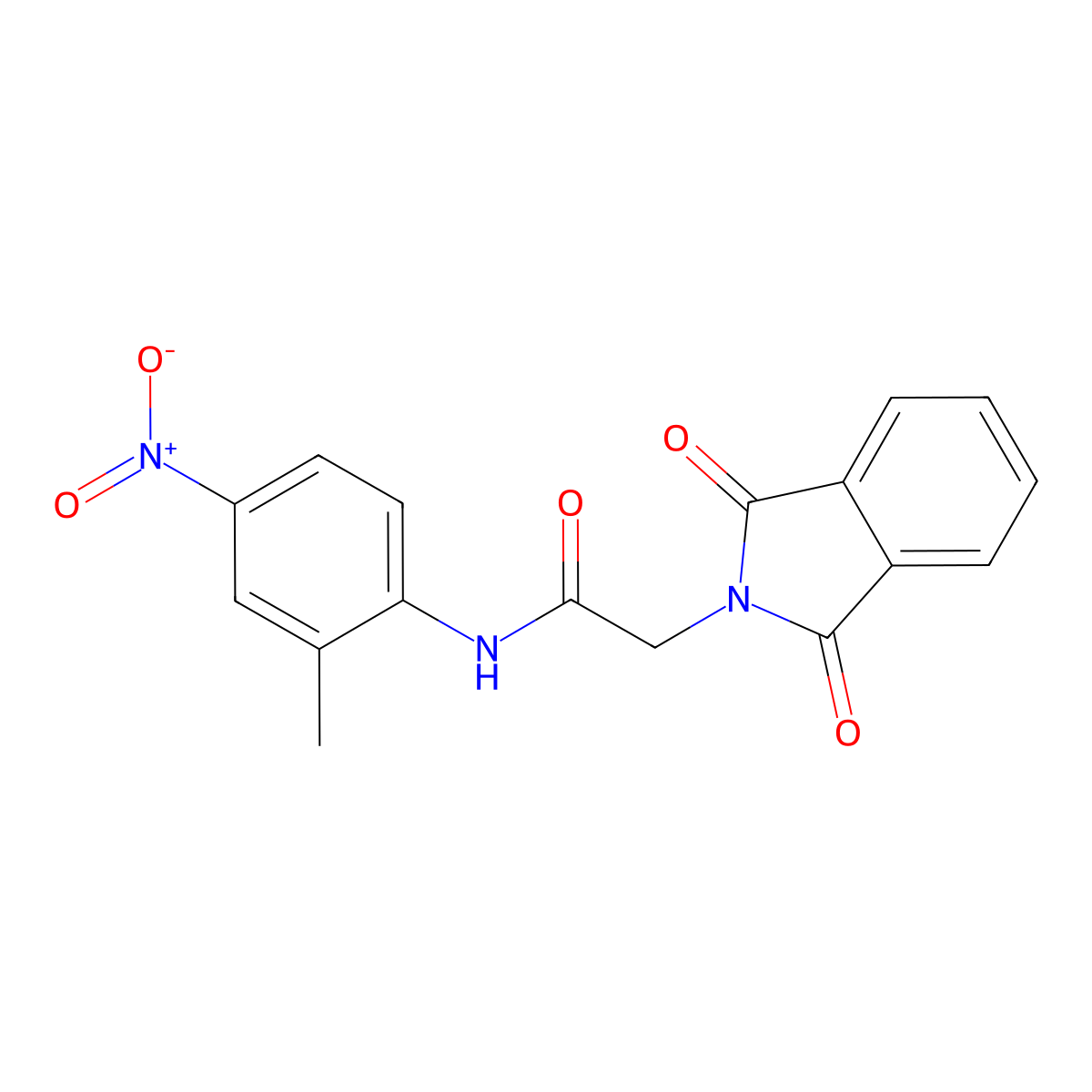 2-(1,3-dioxoisoindol-2-yl)-N-(2-methyl-4-nitrophenyl)acetamide molecular structure, CAS 349088-32-0