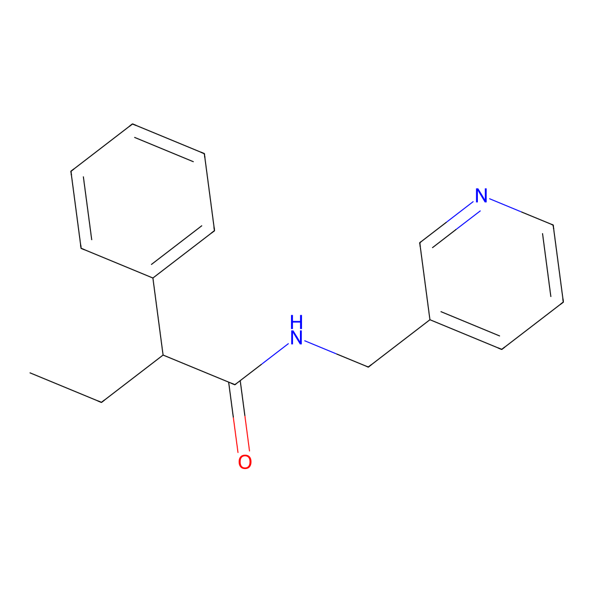 2-phenyl-N-(pyridin-3-ylmethyl)butanamide molecular structure, CAS 349088-41-1