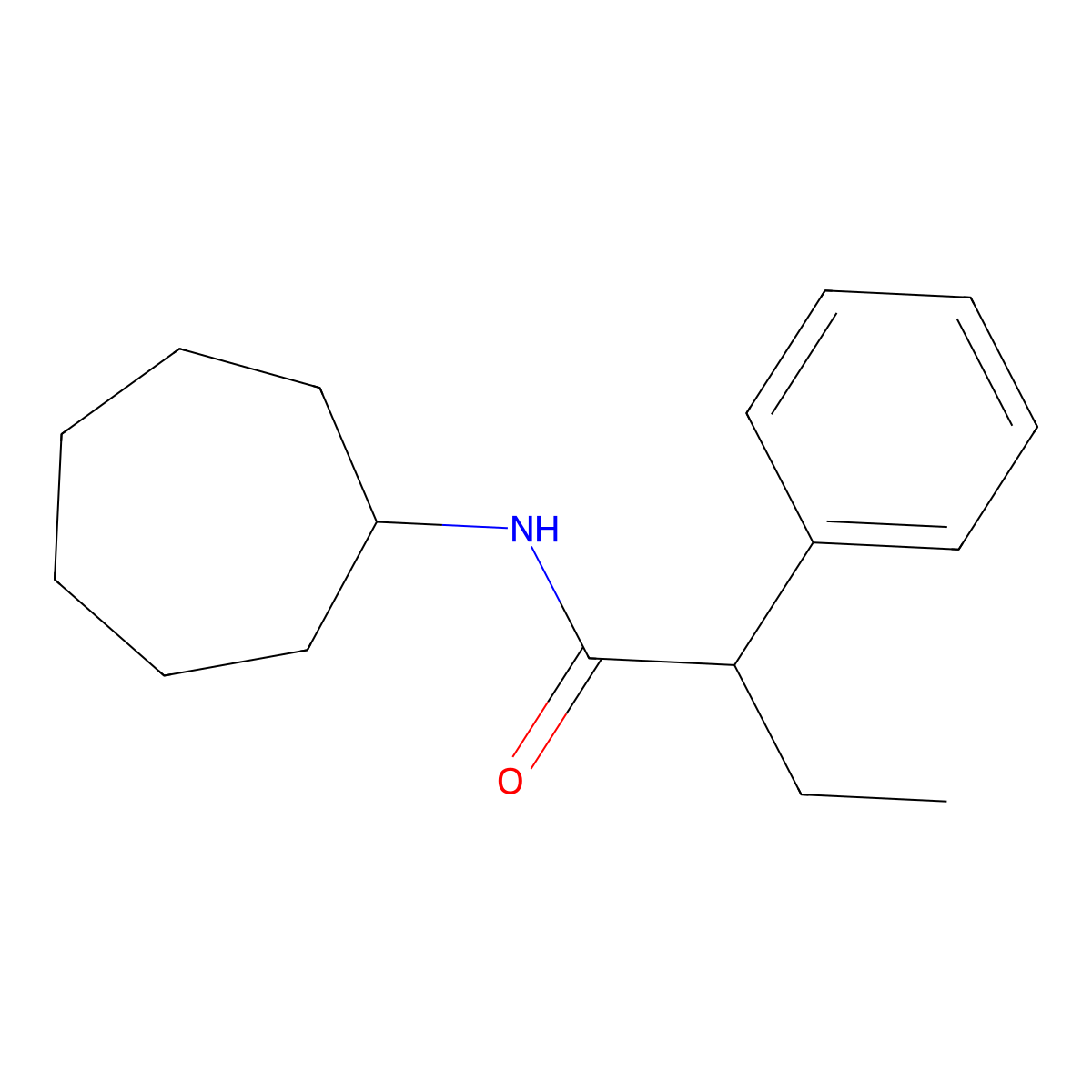 N-cycloheptyl-2-phenylbutanamide molecular structure, CAS 349088-45-5