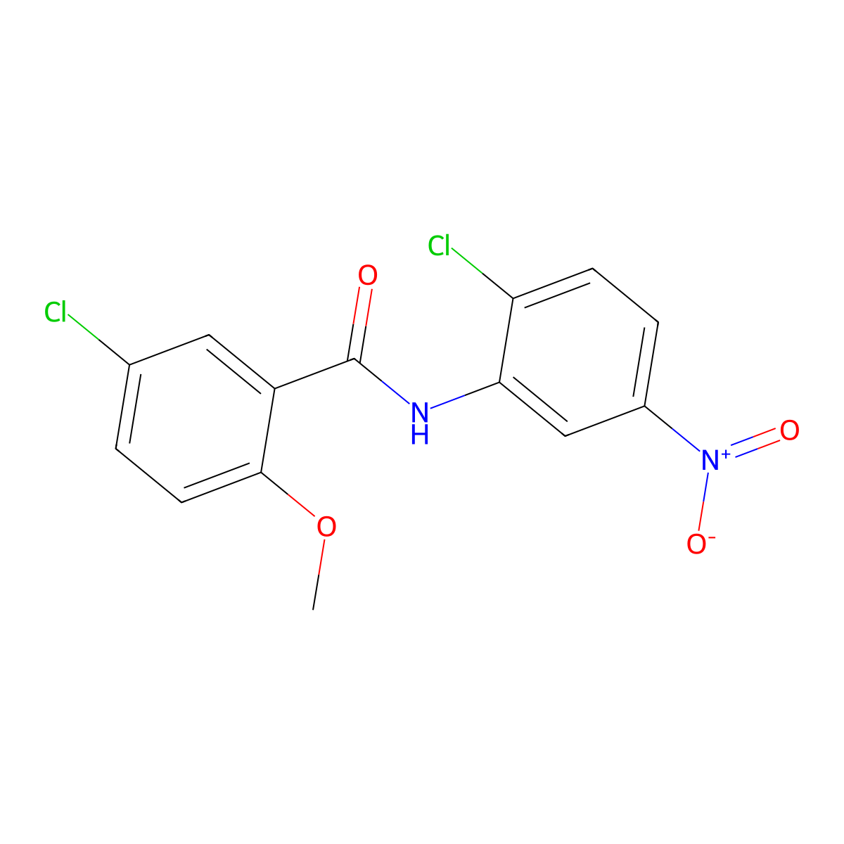 5-chloro-N-(2-chloro-5-nitrophenyl)-2-methoxybenzamide molecular structure, CAS 349088-54-6