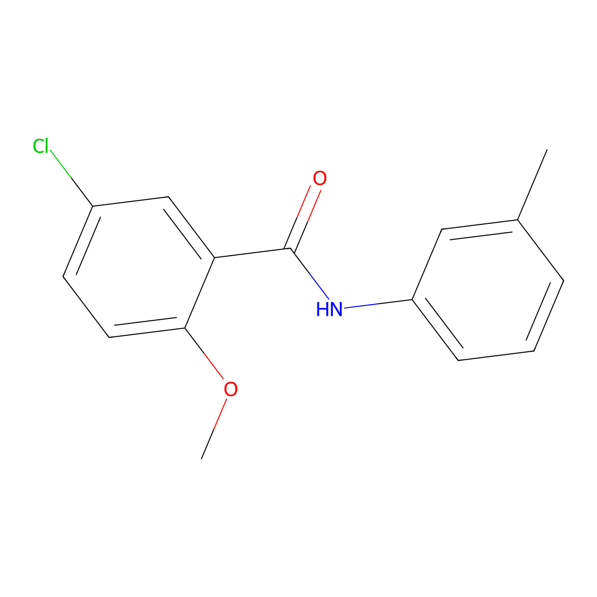 5-chloro-2-methoxy-N-(3-methylphenyl)benzamide molecular structure, CAS 349088-60-4