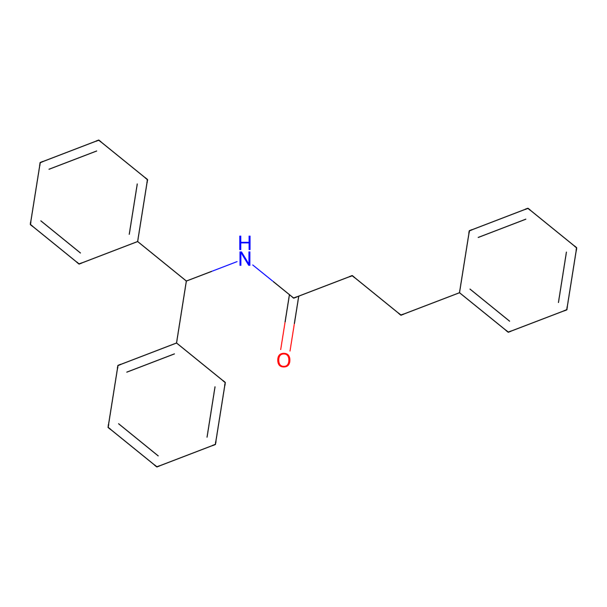 N-(diphenylmethyl)-3-phenylpropanamide molecular structure, CAS 349088-61-5