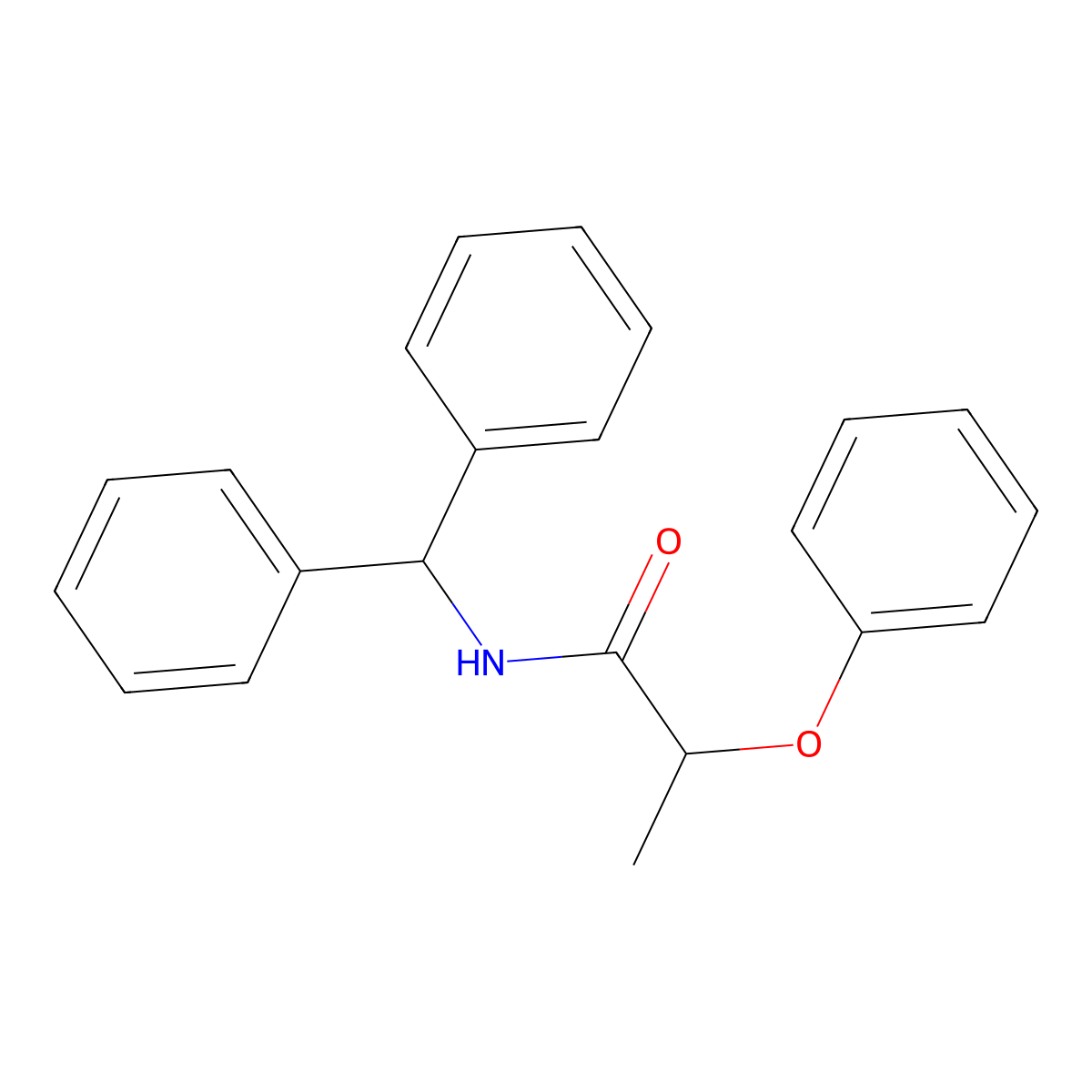 N-(diphenylmethyl)-2-phenoxypropanamide molecular structure, CAS 349088-63-7