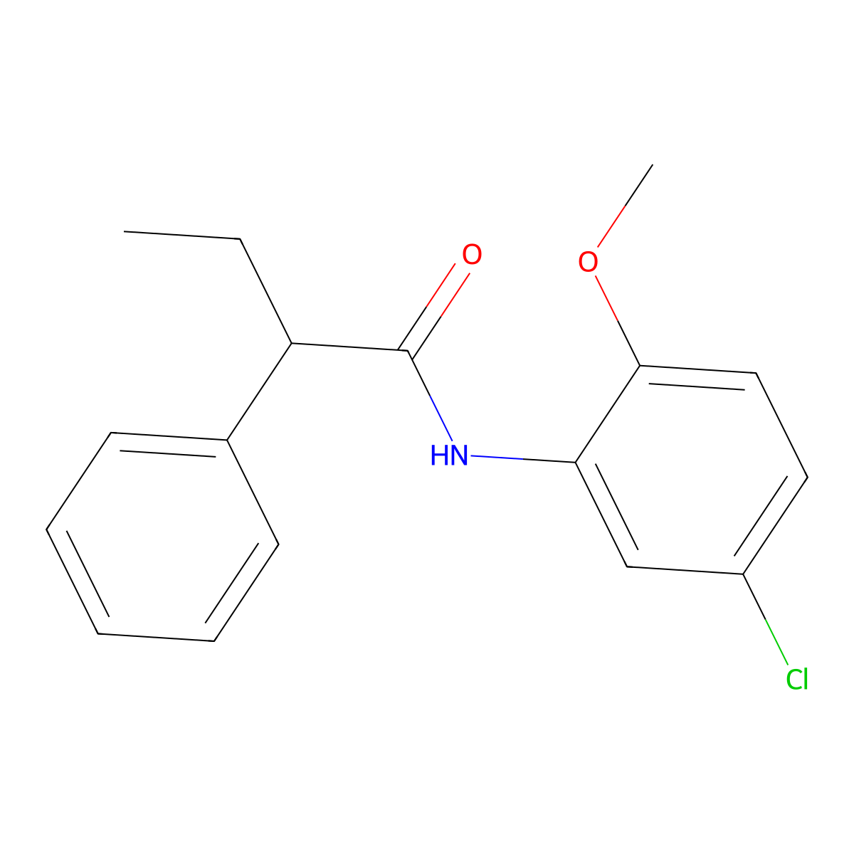 N-(5-chloro-2-methoxyphenyl)-2-phenylbutanamide molecular structure, CAS 349088-64-8