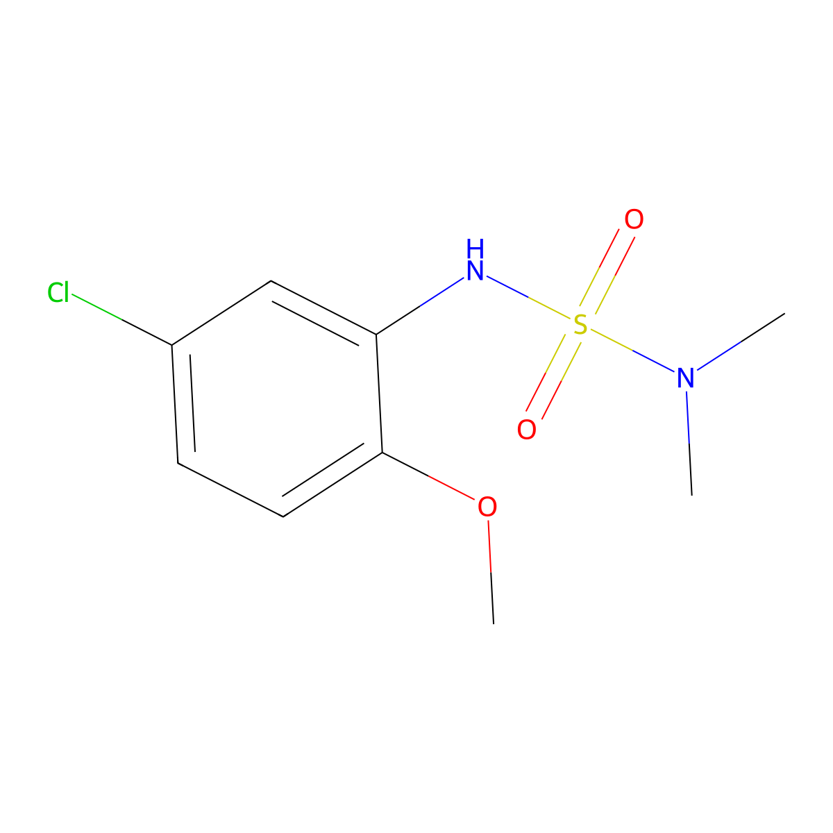 [(Dimethylamino)sulfonyl](5-chloro-2-methoxyphenyl)amine molecular structure, CAS 349088-67-1