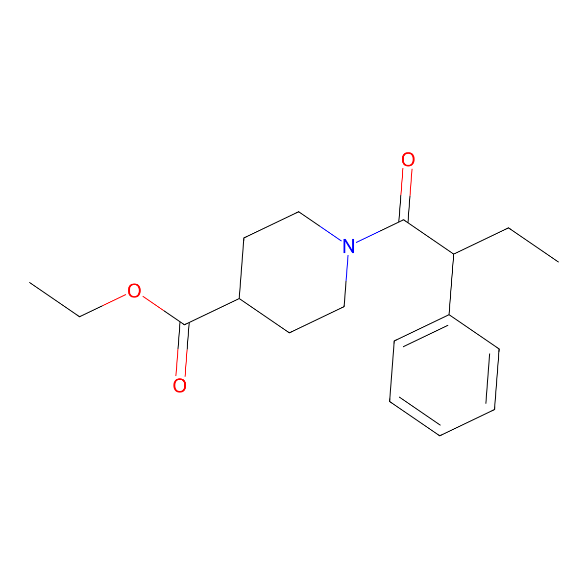 Ethyl 1-(2-phenylbutanoyl)piperidine-4-carboxylate molecular structure, CAS 349088-71-7