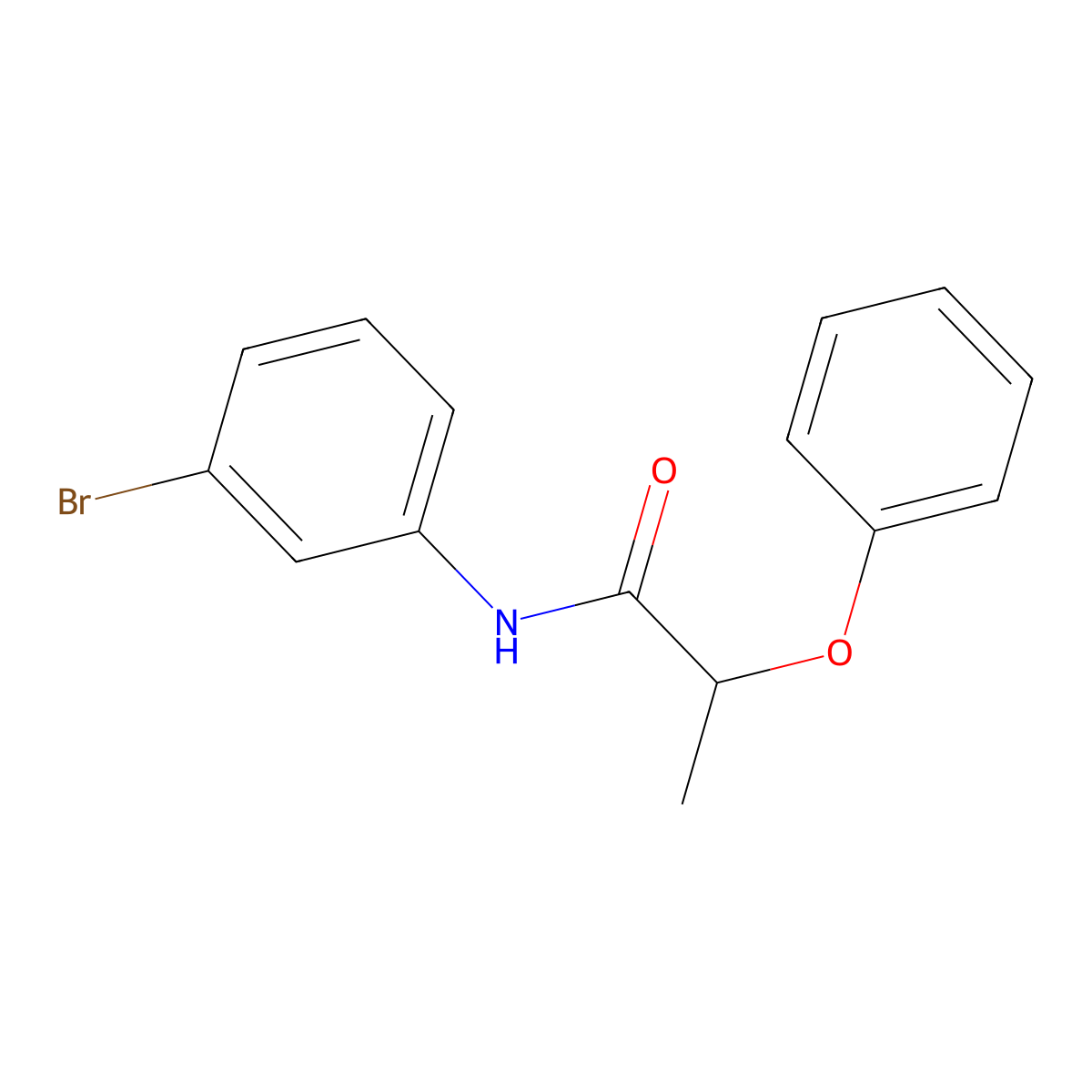 N-(3-bromophenyl)-2-phenoxypropanamide molecular structure, CAS 349088-82-0