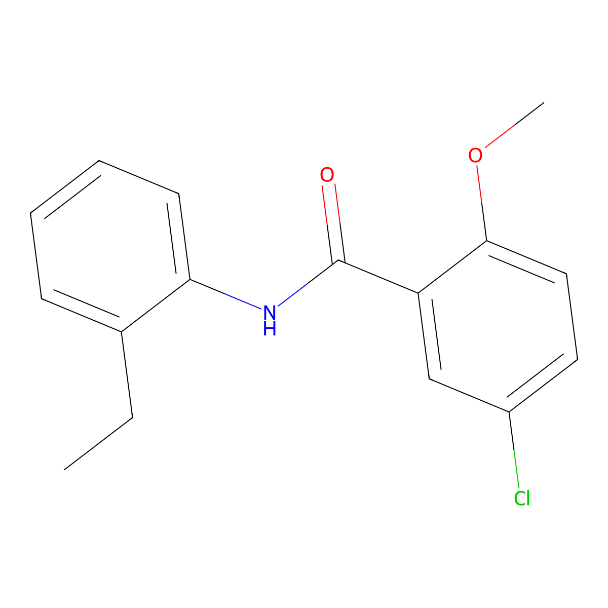 5-chloro-N-(2-ethylphenyl)-2-methoxybenzamide molecular structure, CAS 349088-89-7