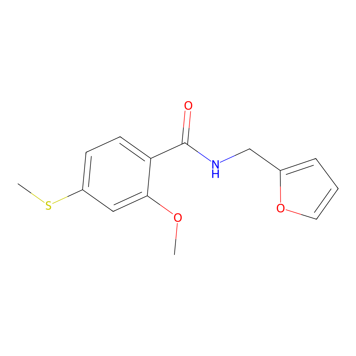 N-(2-Furanylmethyl)-2-methoxy-4-(methylthio)benzamide molecular structure, CAS 349088-90-0