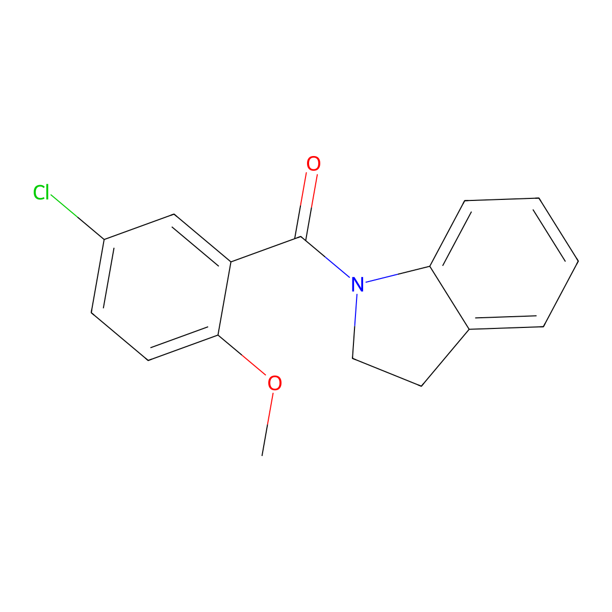 (5-Chloro-2-methoxyphenyl)-(2,3-dihydroindol-1-yl)methanone molecular structure, CAS 349089-01-6