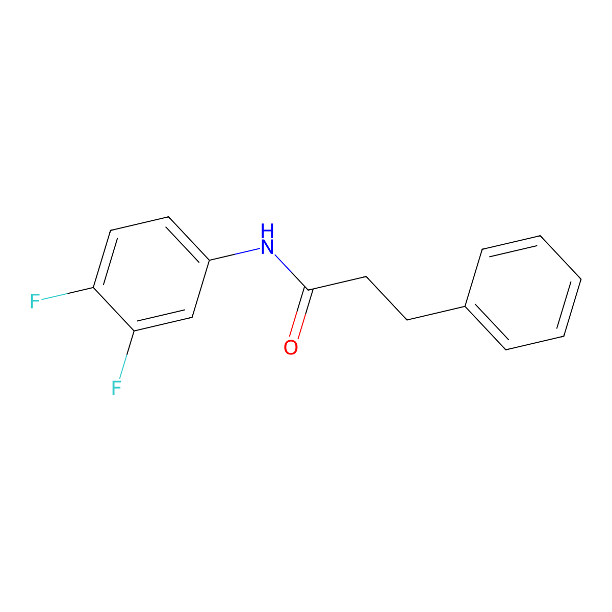 N-(3,4-difluorophenyl)-3-phenylpropanamide molecular structure, CAS 349089-03-8