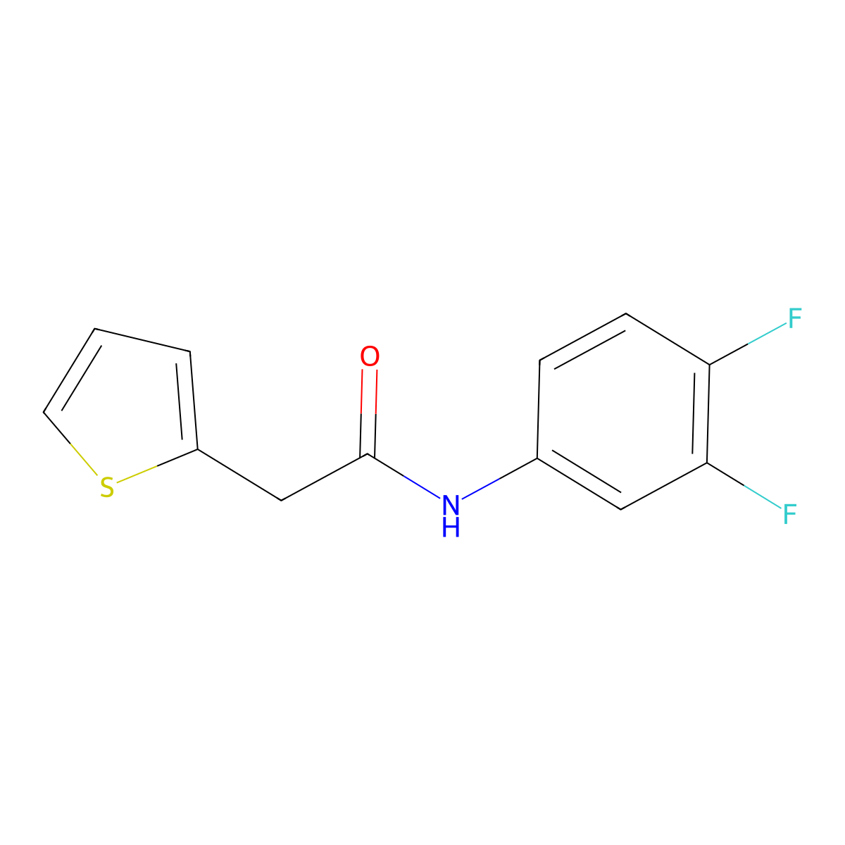 N-(3,4-difluorophenyl)-2-thiophen-2-ylacetamide molecular structure, CAS 349089-04-9