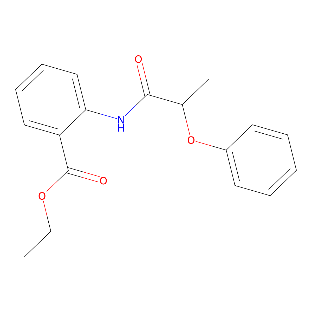 Ethyl 2-(2-phenoxypropanoylamino)benzoate molecular structure, CAS 349089-09-4