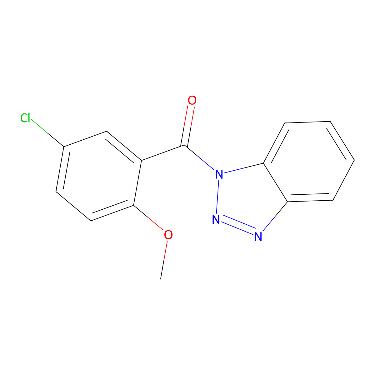 Benzotriazol-1-yl-(5-chloro-2-methoxyphenyl)methanone molecular structure, CAS 349089-10-7