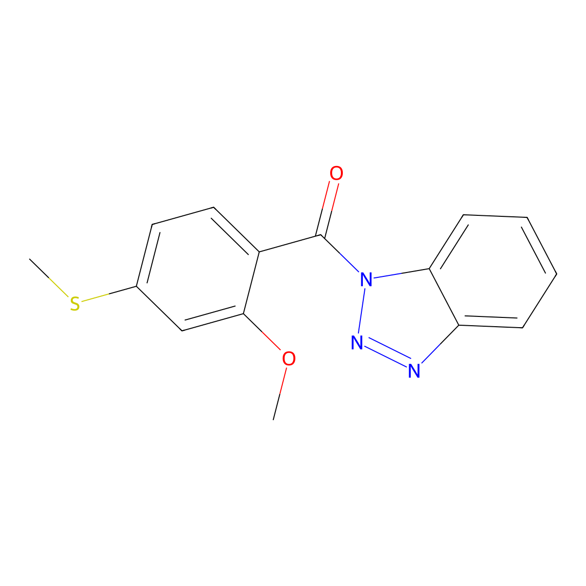 Benzotriazol-1-yl-(2-methoxy-4-methylsulfanylphenyl)methanone molecular structure, CAS 349089-11-8